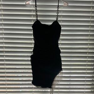 Elegant Black Chain Strap Dress